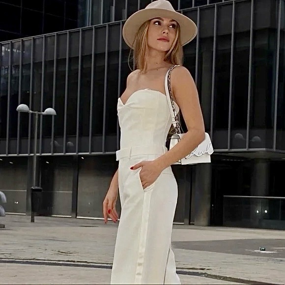 Zara Cream Strapless Top - Picture 5 of 8